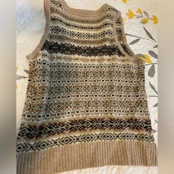 2000s Gap Fair Isle Sweater Vest, 100% wool; Read Measurements! - Picture 6 of 7